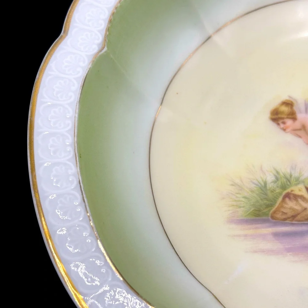 Antique R.C. Carmen Bavaria bowl c1900 based on Psyche at Nature's Mirror.